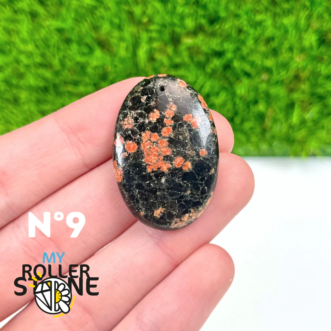 Pendentif Obsidienne Fleur percé - Image 11