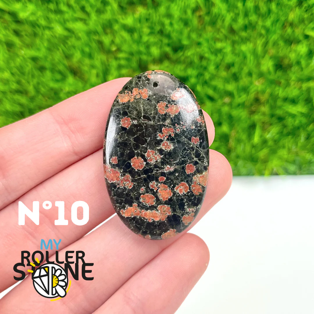 Pendentif Obsidienne Fleur percé - Image 12
