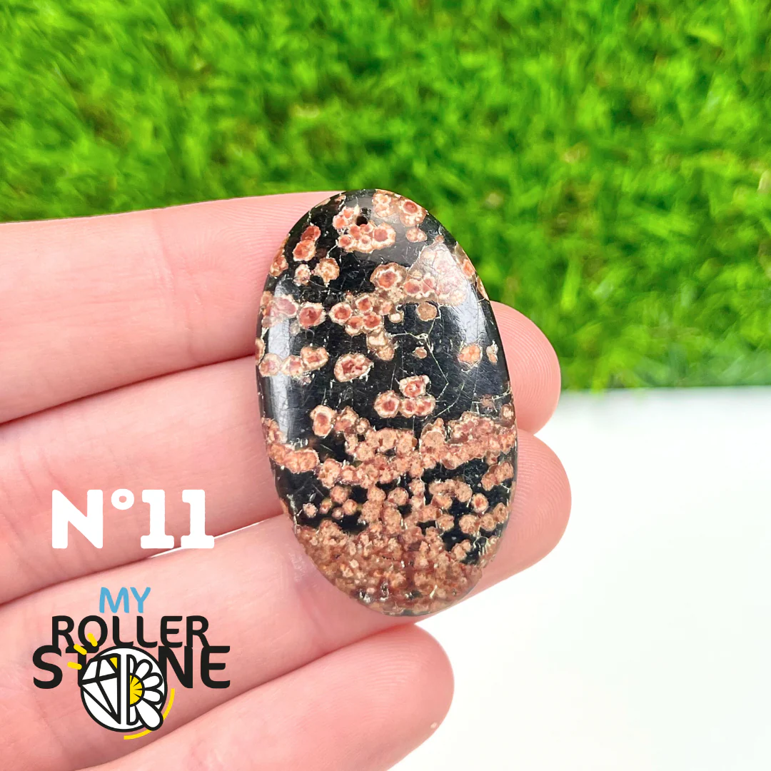 Pendentif Obsidienne Fleur percé - Image 13