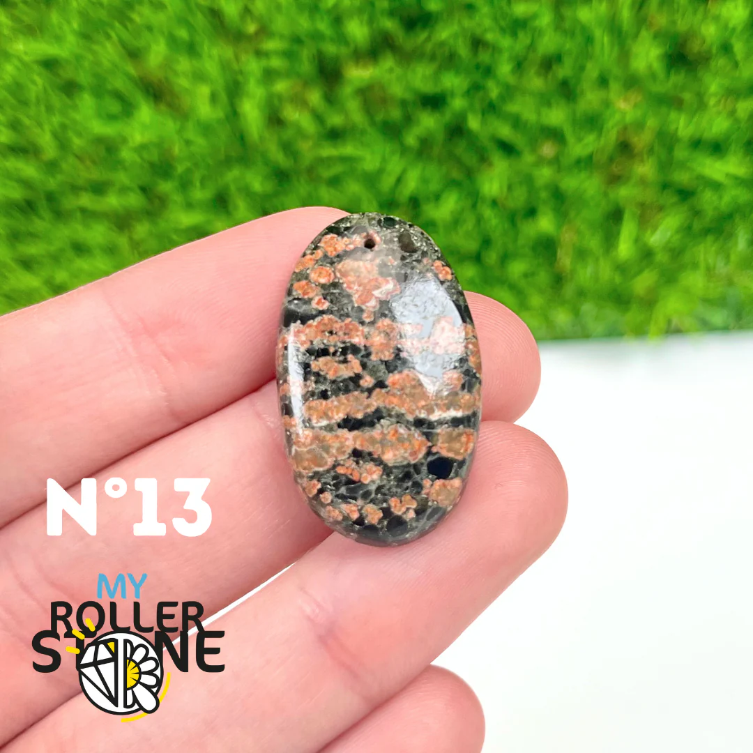 Pendentif Obsidienne Fleur percé - Image 15