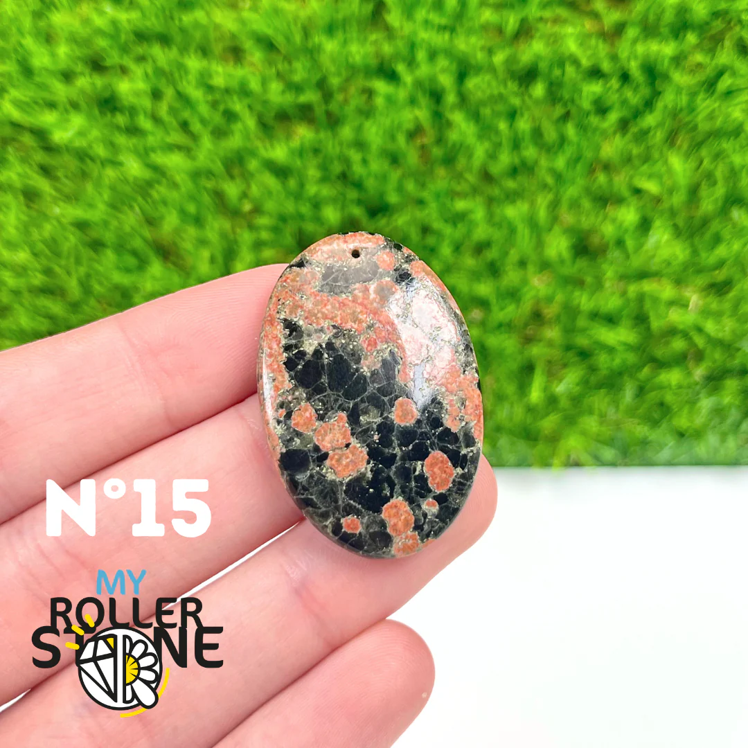 Pendentif Obsidienne Fleur percé - Image 17