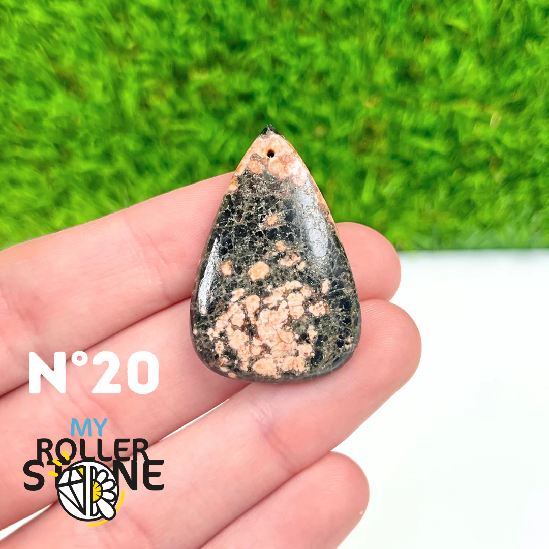 Pendentif Obsidienne Fleur percé - Image 22