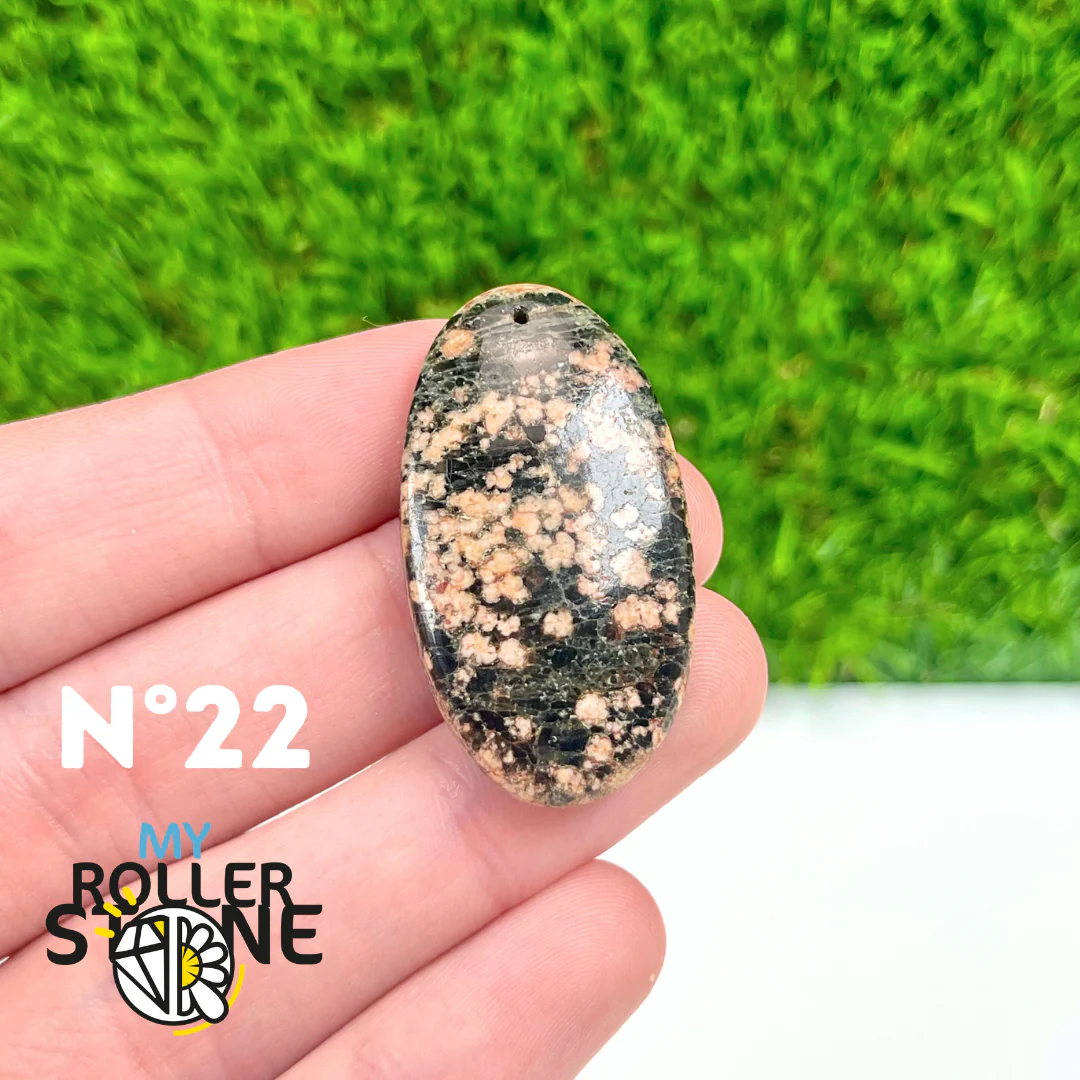 Pendentif Obsidienne Fleur percé - Image 24