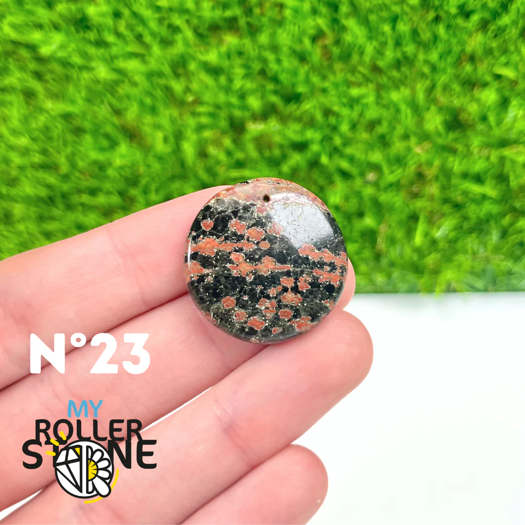 Pendentif Obsidienne Fleur percé - Image 25