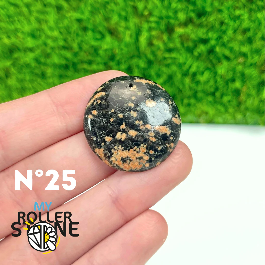 Pendentif Obsidienne Fleur percé - Image 27
