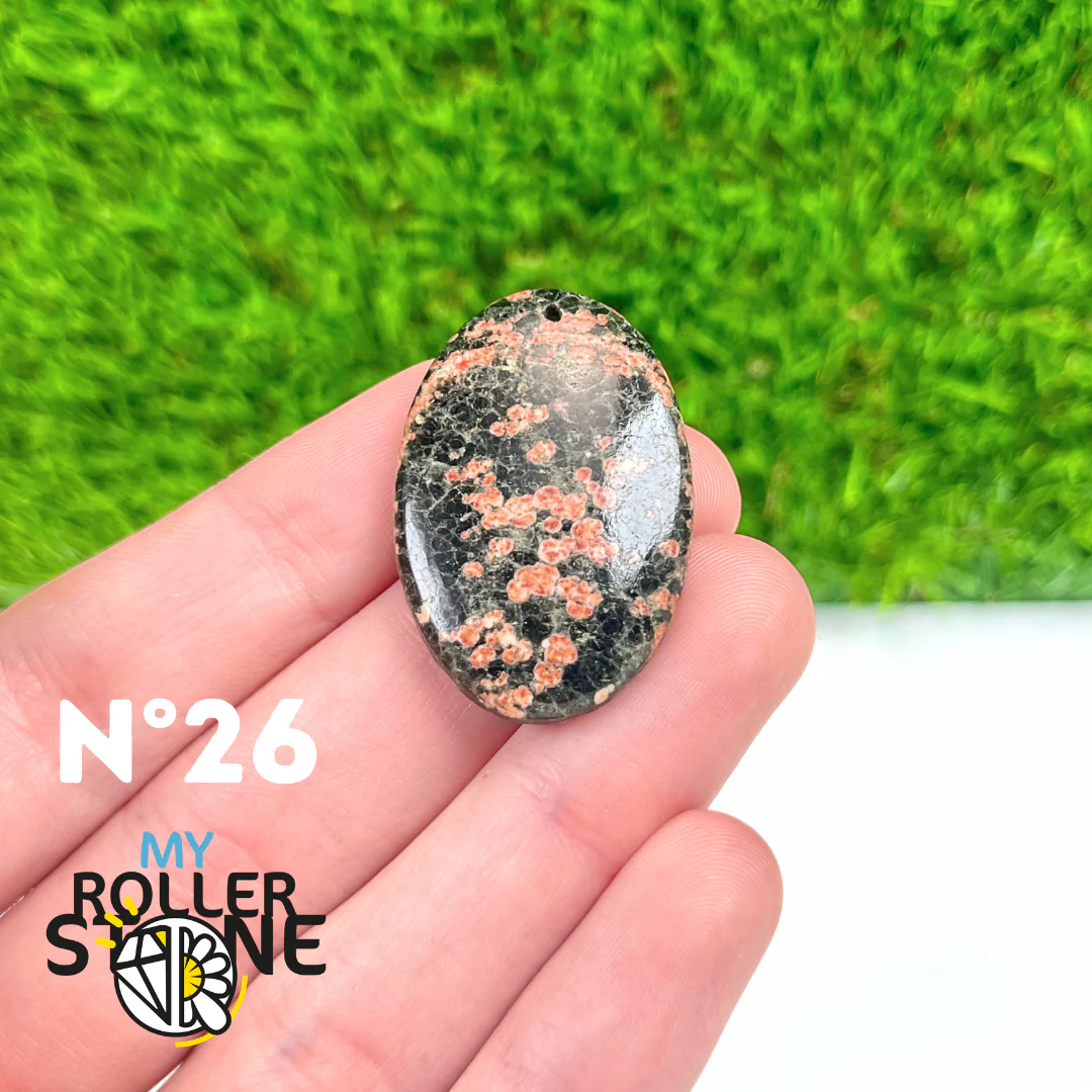 Pendentif Obsidienne Fleur percé - Image 28