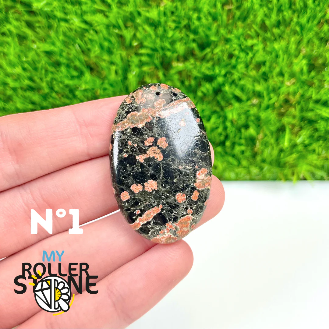 Pendentif Obsidienne Fleur percé - Image 3