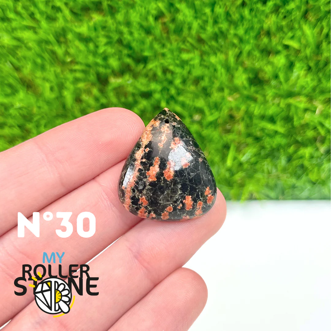 Pendentif Obsidienne Fleur percé - Image 31