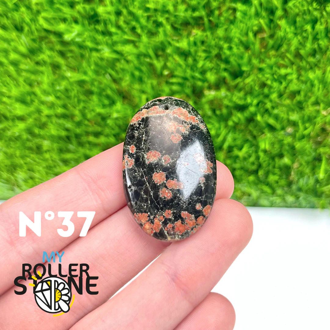 Pendentif Obsidienne Fleur percé - Image 37