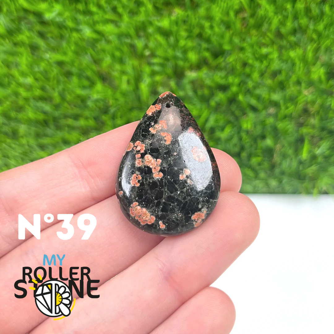 Pendentif Obsidienne Fleur percé - Image 39