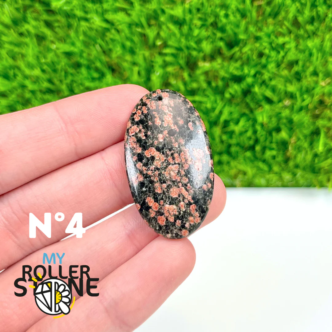 Pendentif Obsidienne Fleur percé - Image 6