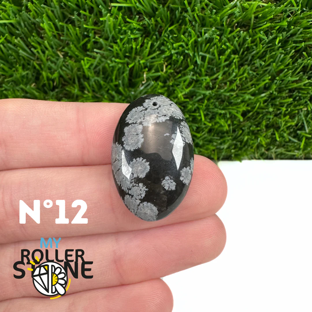 Pendentif Obsidienne flocon de neige 5A percé - Image 14