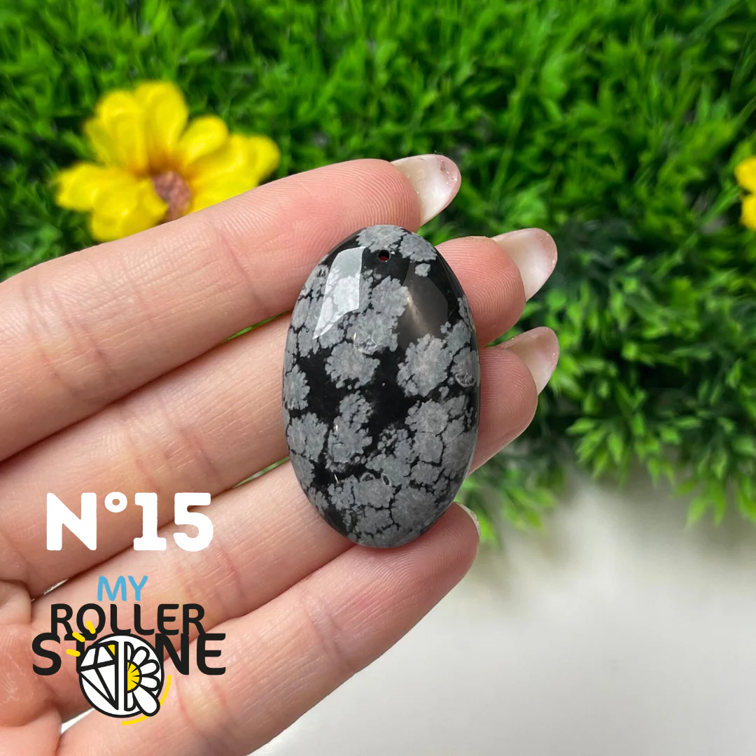 Pendentif Obsidienne flocon de neige 5A percé - Image 17