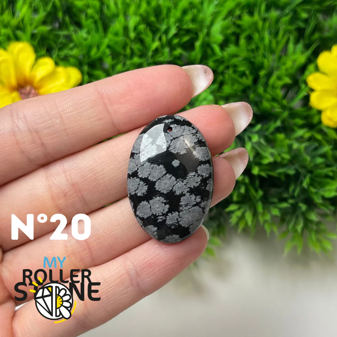 Pendentif Obsidienne flocon de neige 5A percé - Image 19