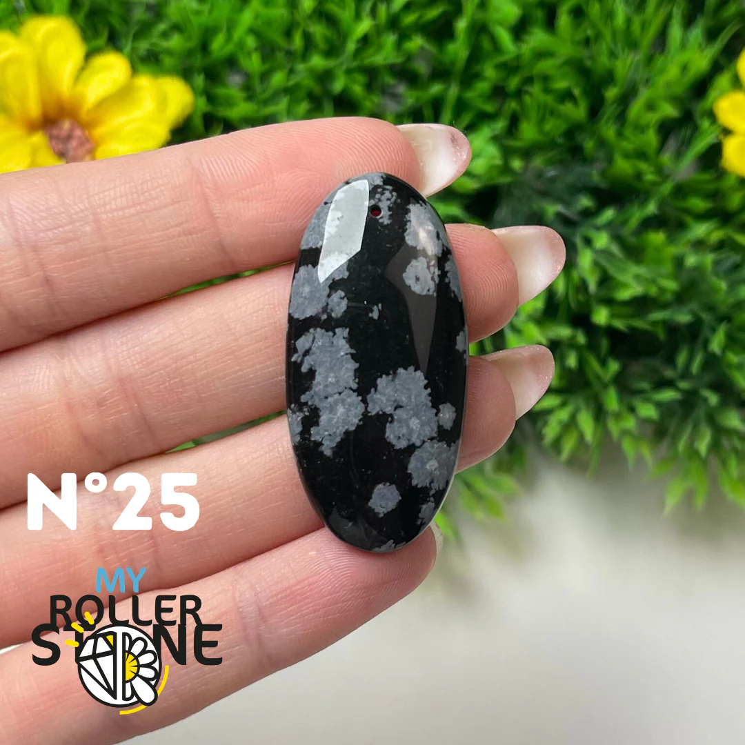 Pendentif Obsidienne flocon de neige 5A percé - Image 22
