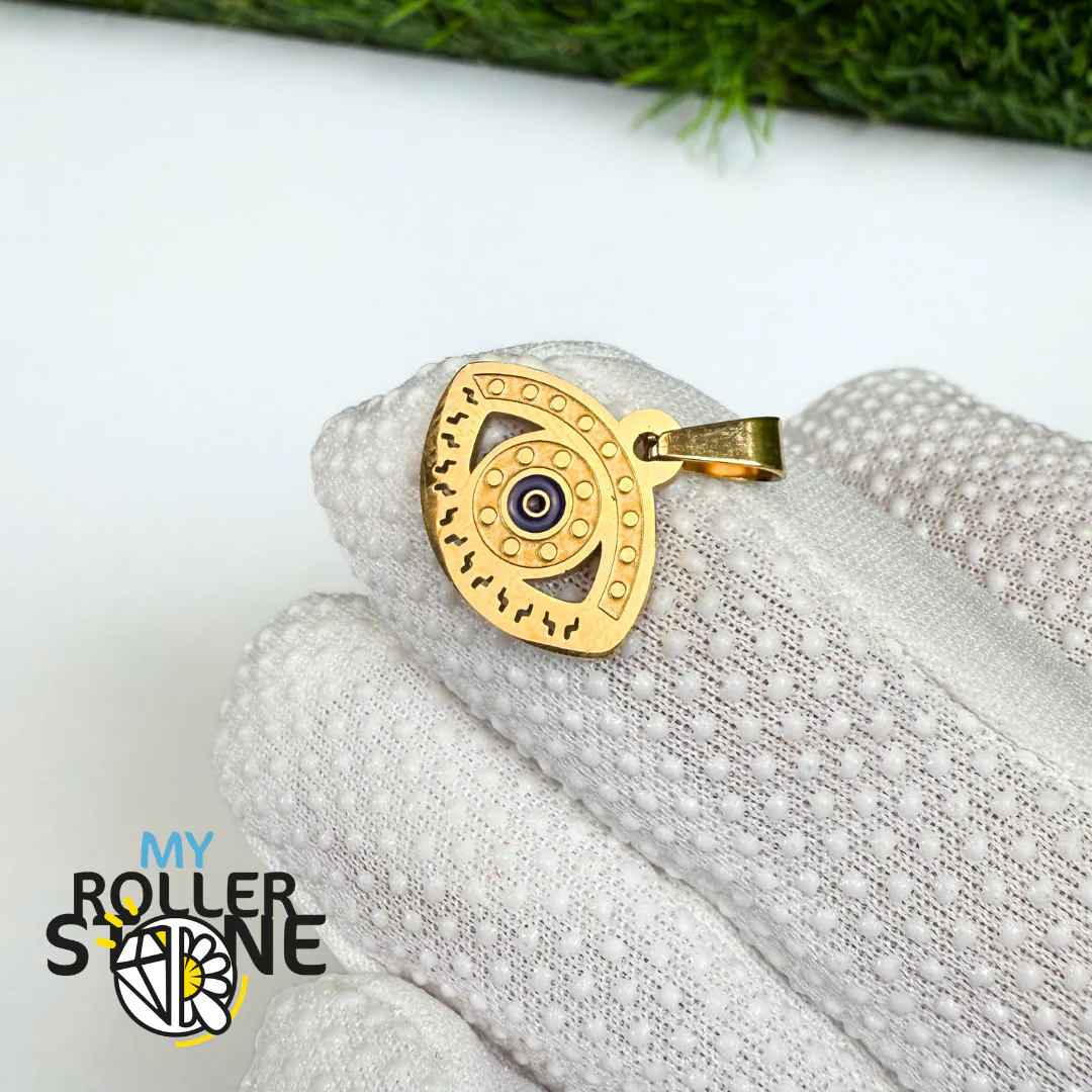 Pendentif Oeil Turc Acier inoxydable doré