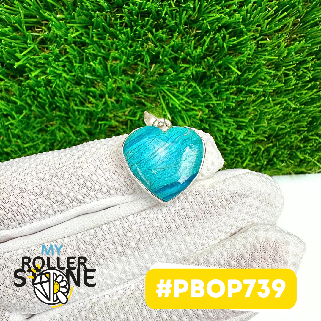 Pendentif Opale Bleue du Pérou Argent 925 #PBOP739 - Image 2