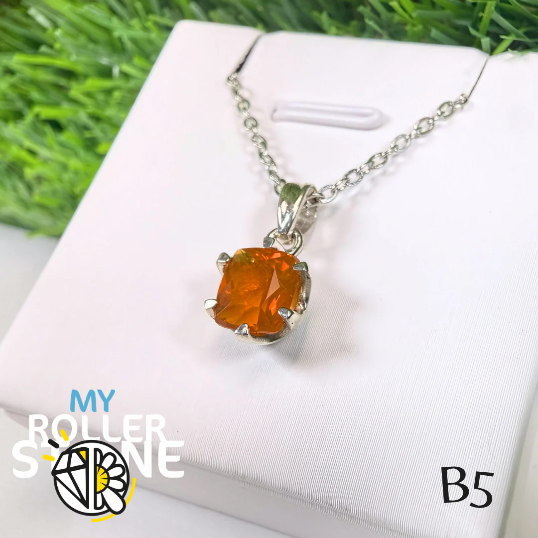 Pendentif Opale de Feu Du Brésil (PIAUI) et Argent 925 B5