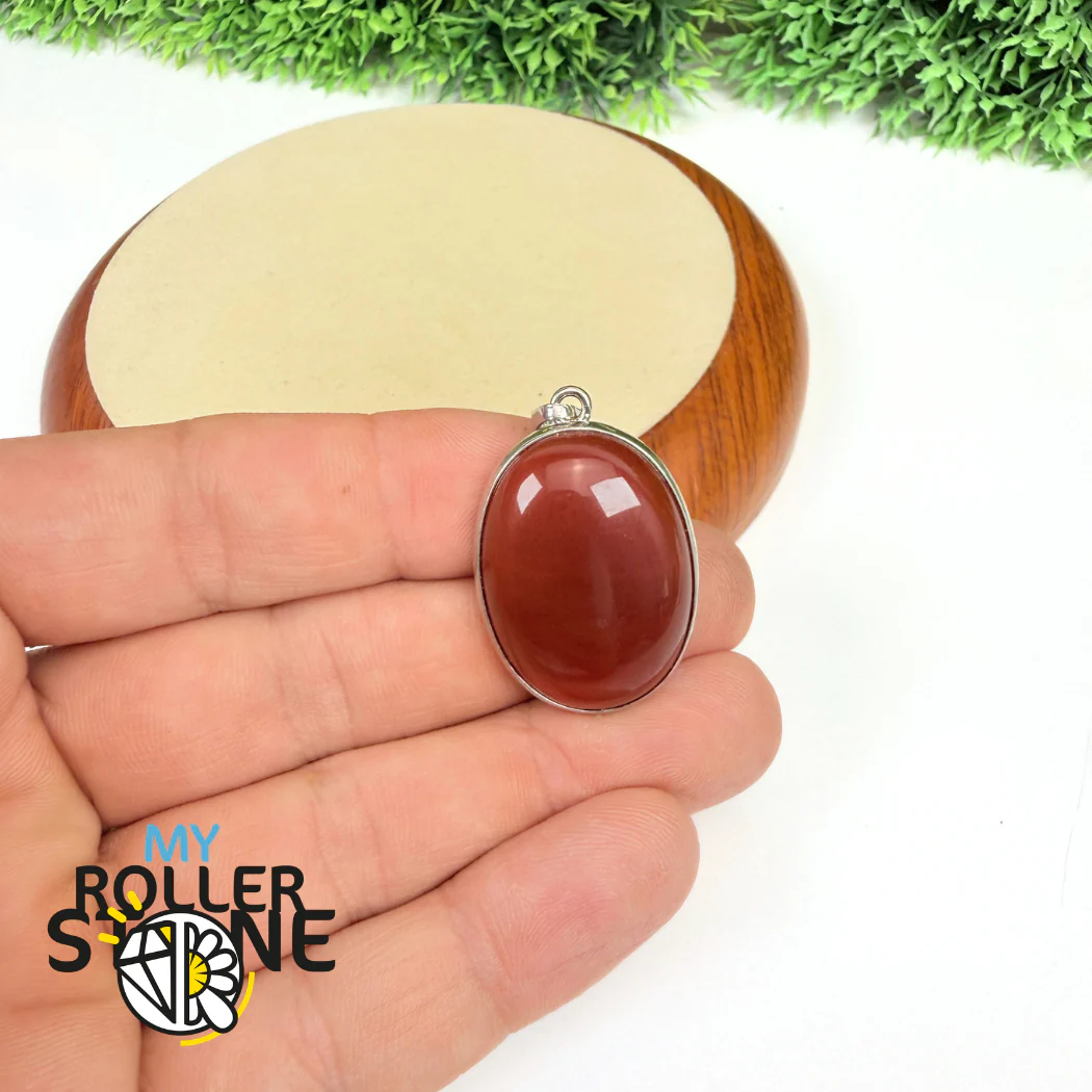 Pendentif Ovale Cornaline