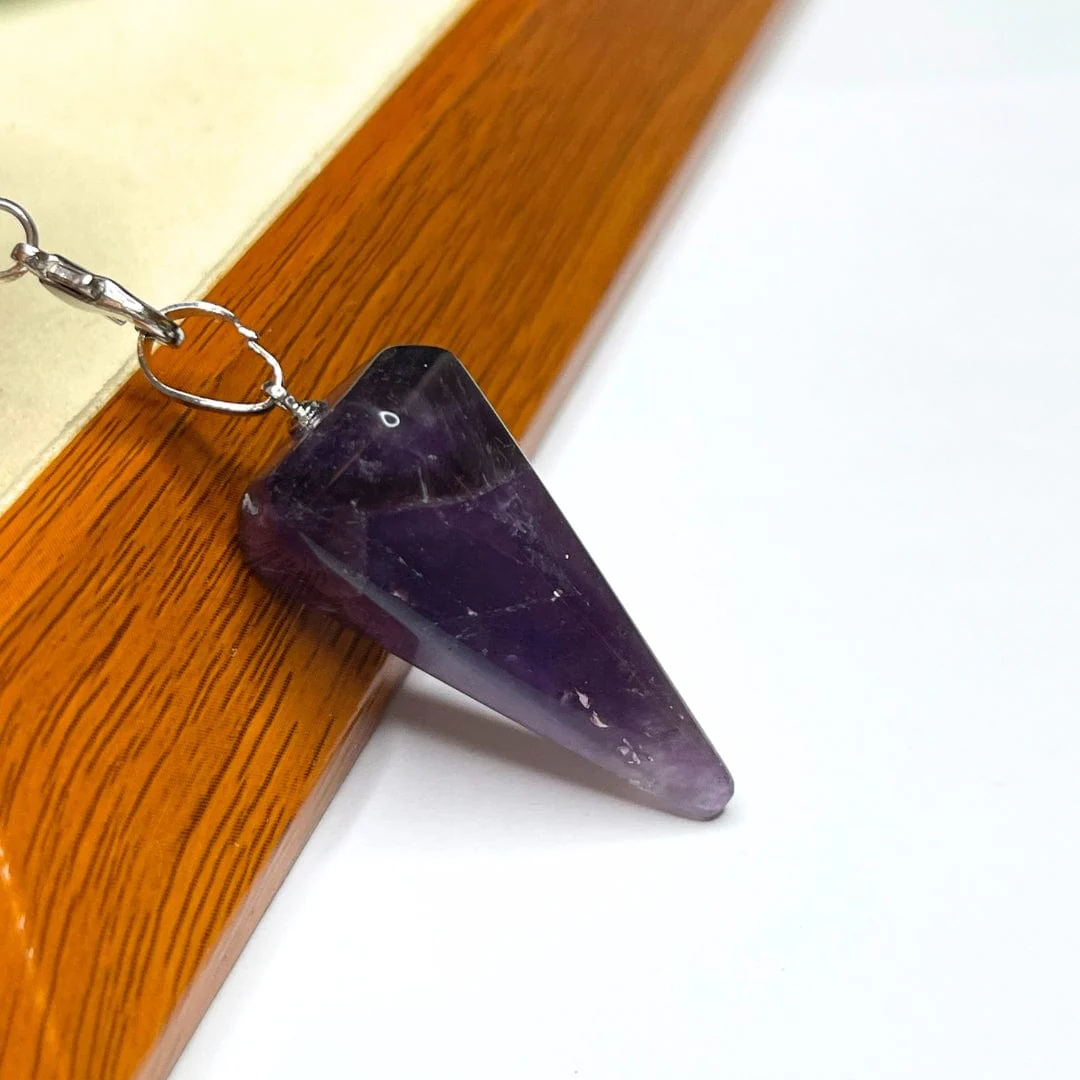 Pendentif pendule Cristal de roche/Aventurine/Améthyste - Image 5