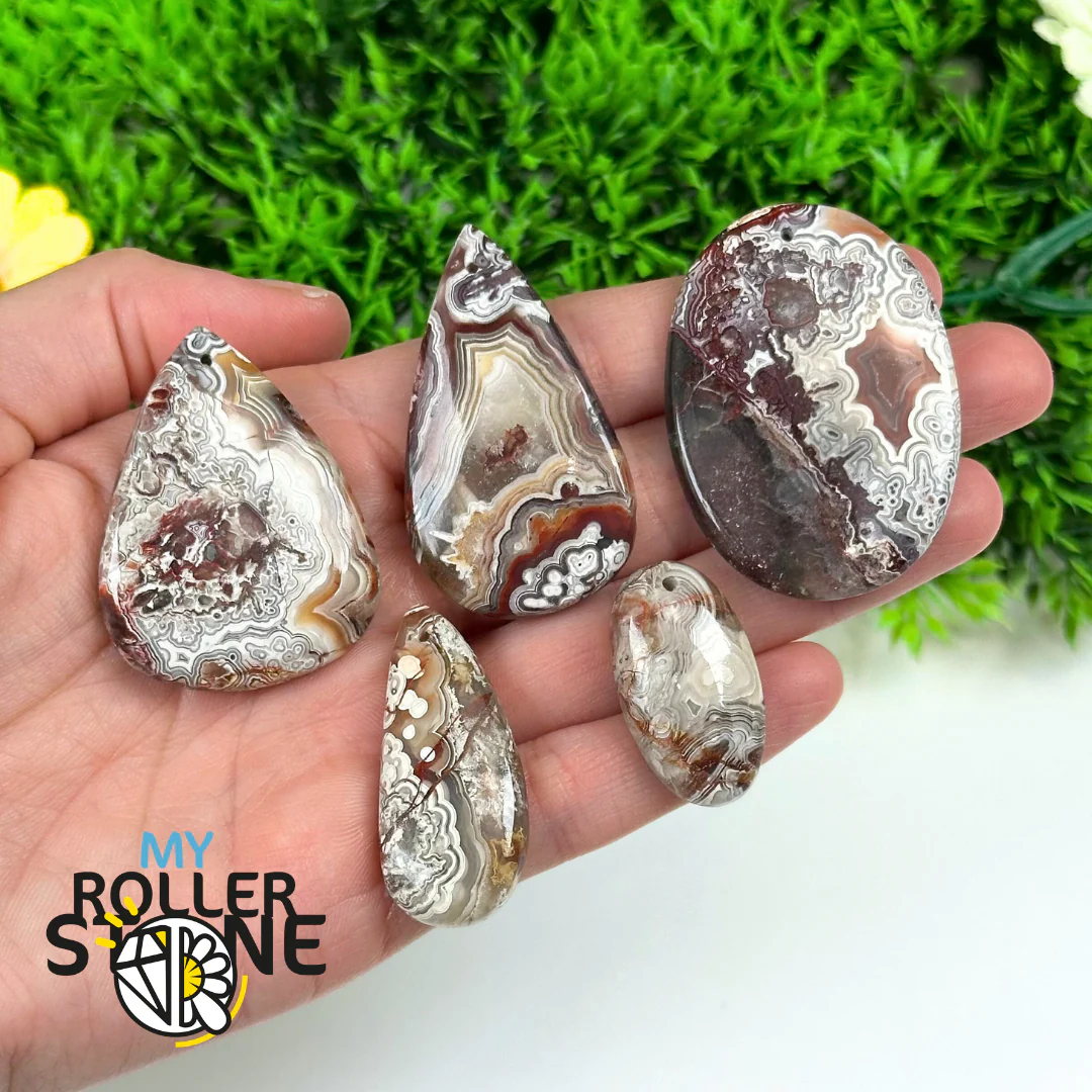 Pendentif Agate Mexicaine Percé 5A