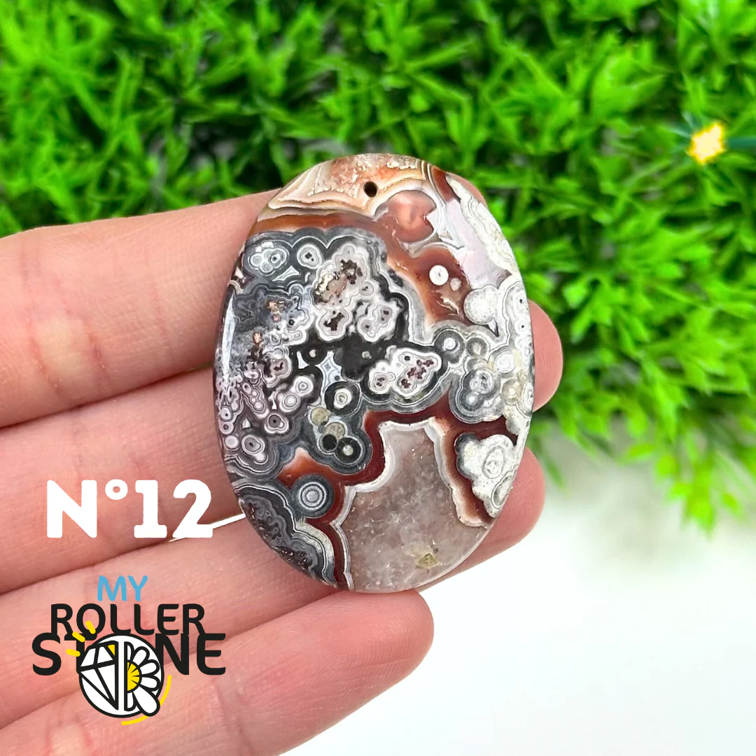 Pendentif Agate Mexicaine Percé 5A - Image 14