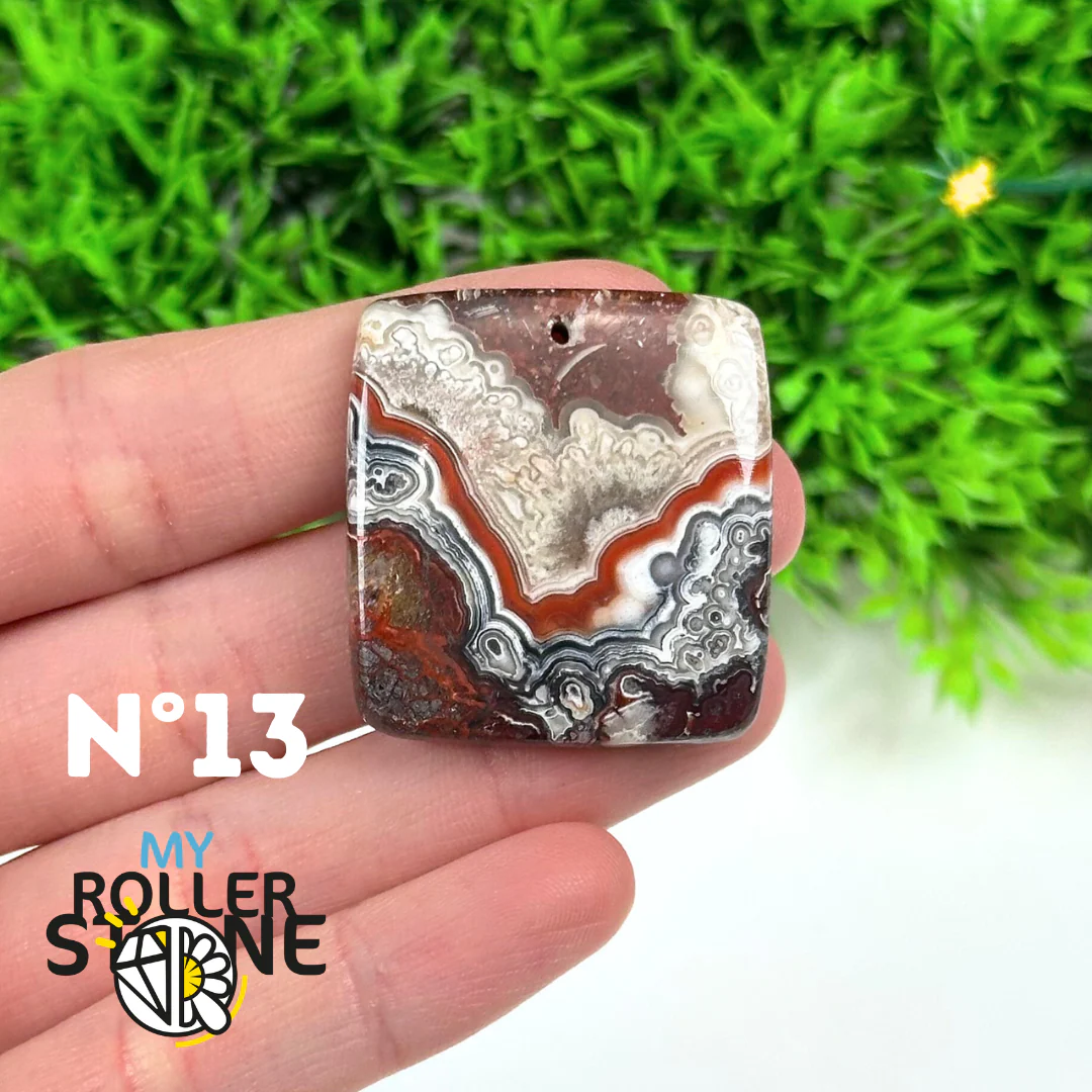 Pendentif Agate Mexicaine Percé 5A - Image 15