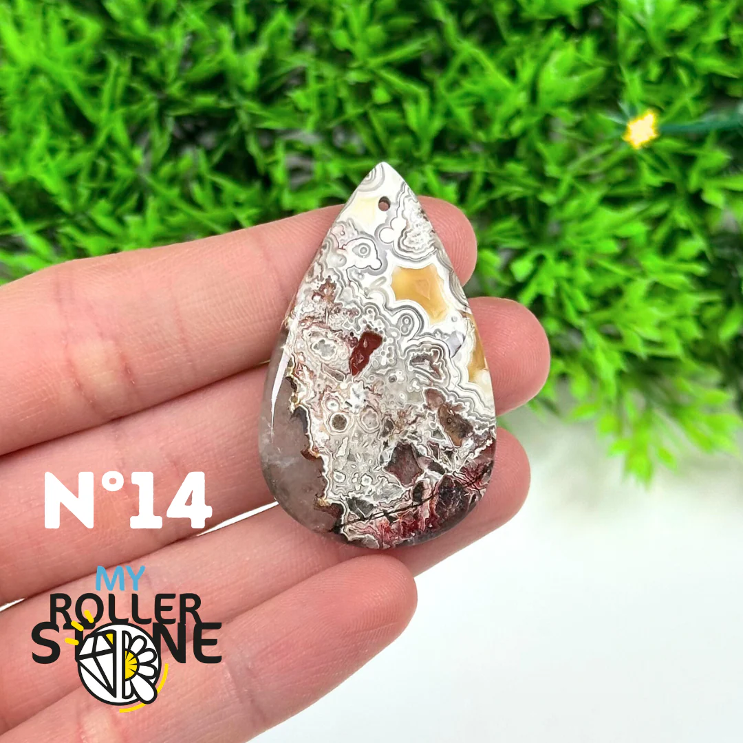 Pendentif Agate Mexicaine Percé 5A - Image 16