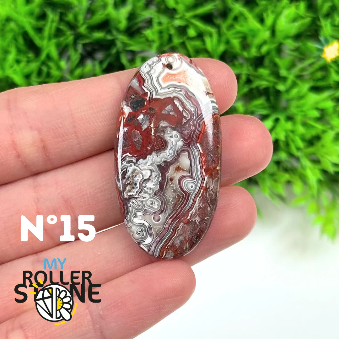 Pendentif Agate Mexicaine Percé 5A - Image 17