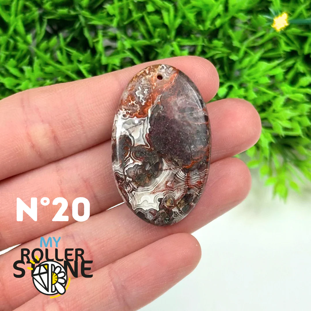 Pendentif Agate Mexicaine Percé 5A - Image 20