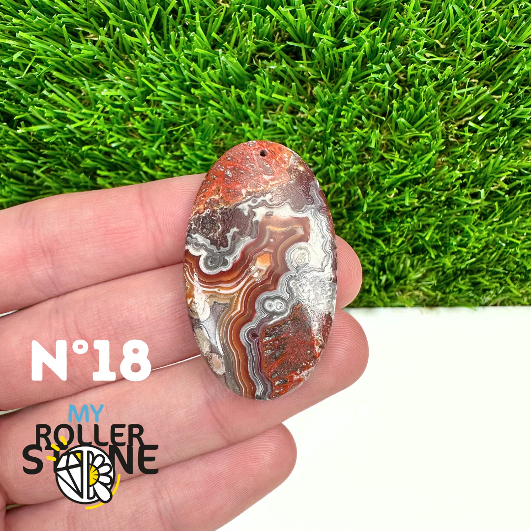 Pendentif Agate Mexicaine Percé 5A - Image 21
