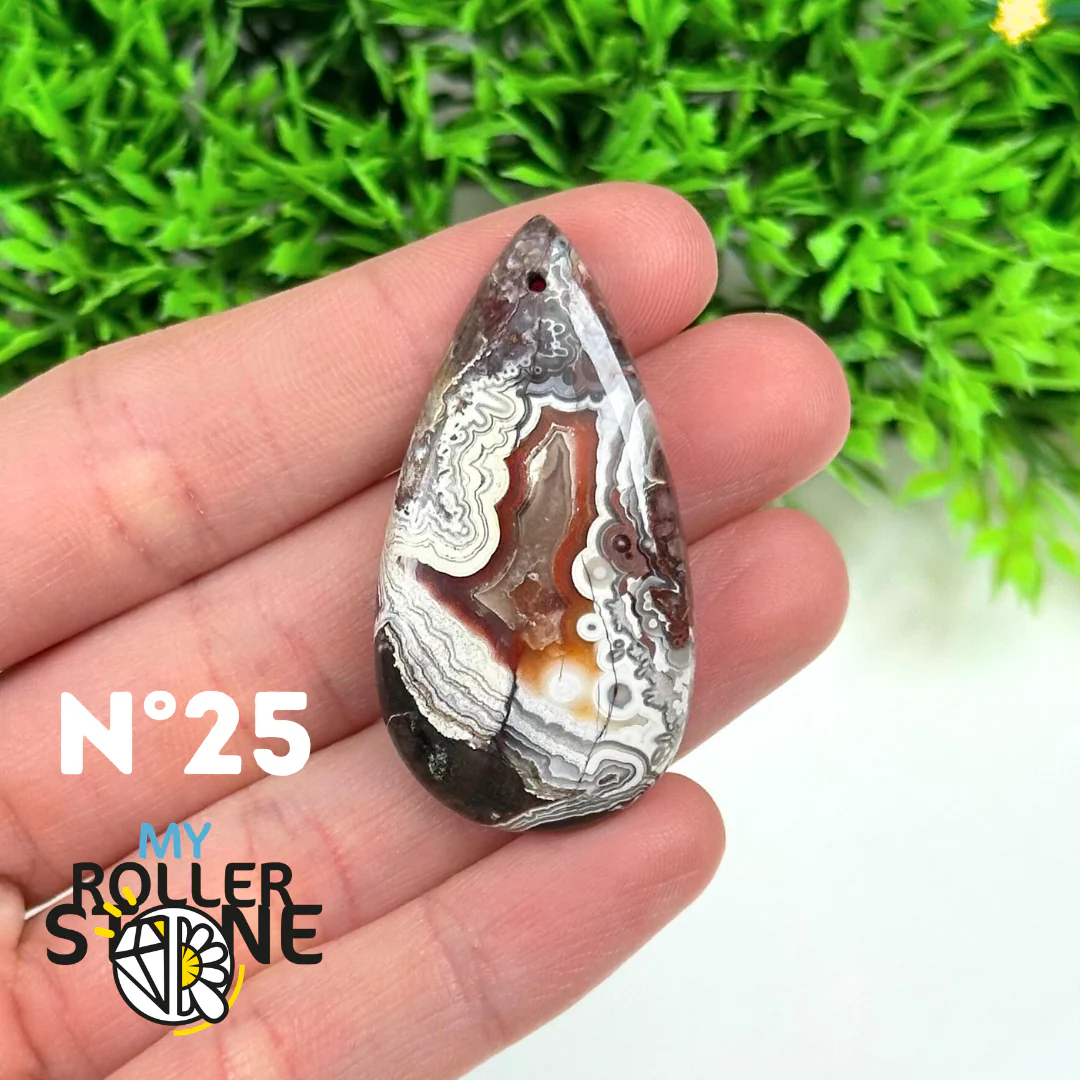 Pendentif Agate Mexicaine Percé 5A - Image 27