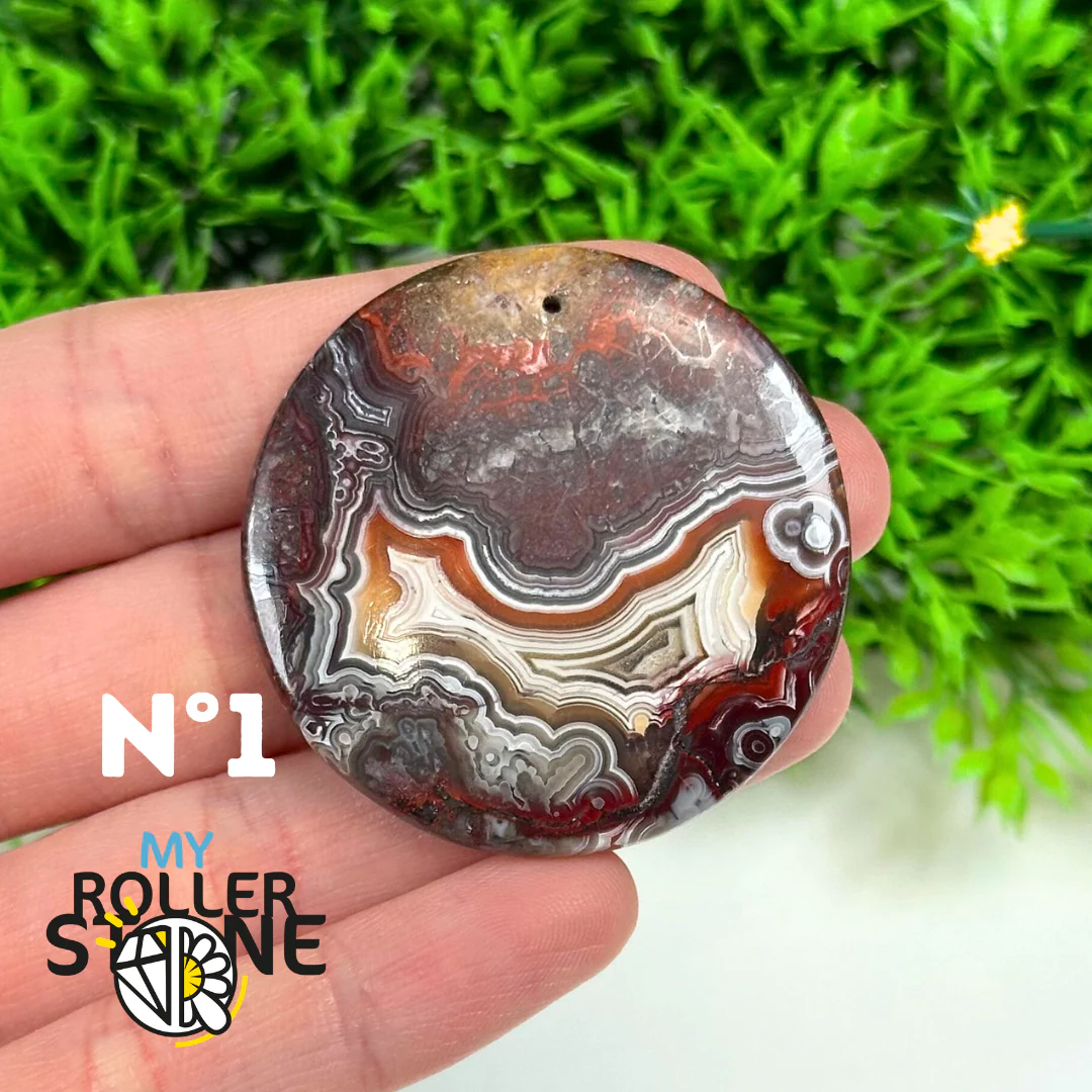 Pendentif Agate Mexicaine Percé 5A - Image 3
