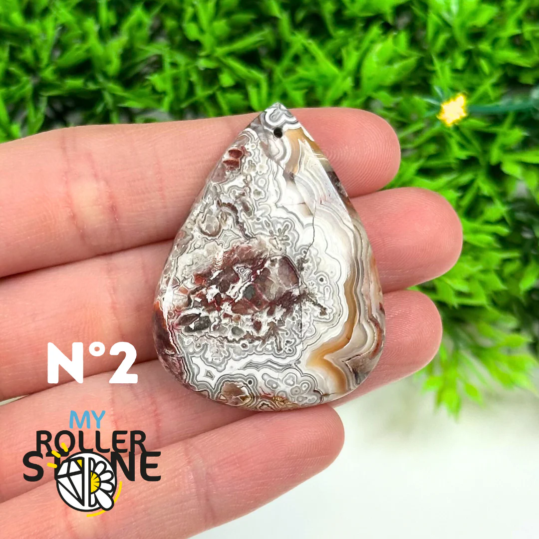 Pendentif Agate Mexicaine Percé 5A - Image 4