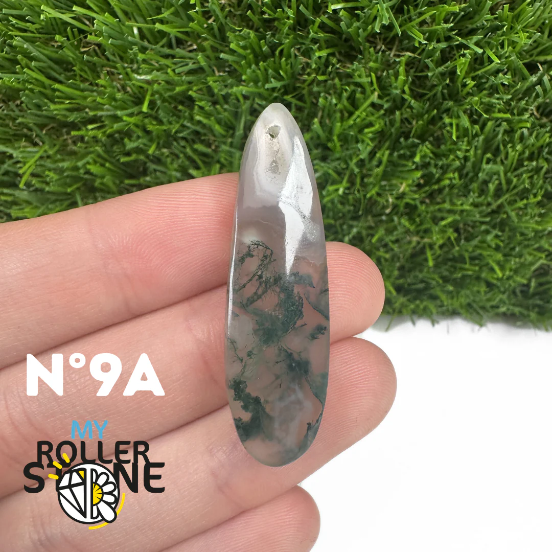 Pendentif Percé Agate Mousse Goutte - Image 19