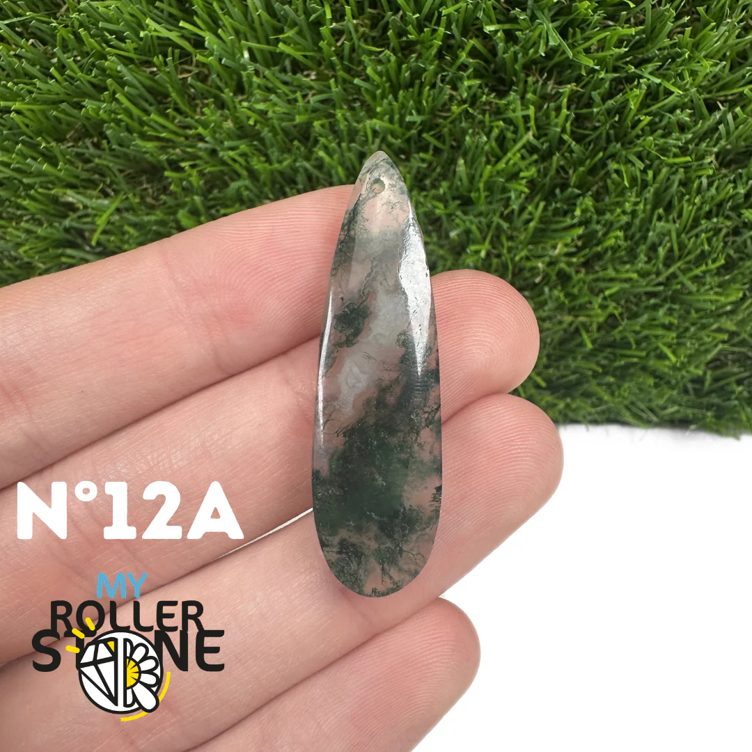 Pendentif Percé Agate Mousse Goutte - Image 25