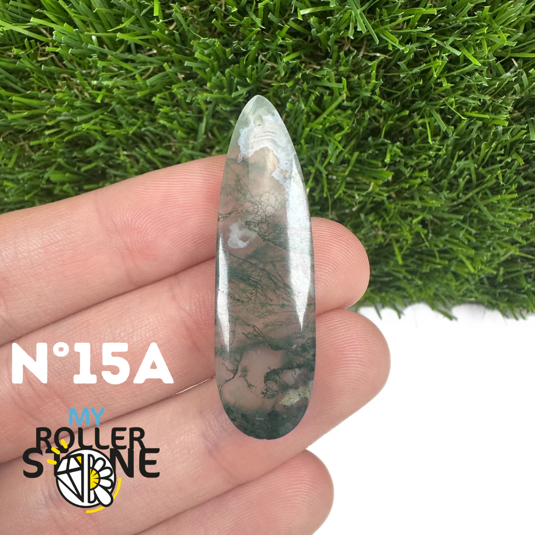 Pendentif Percé Agate Mousse Goutte - Image 31
