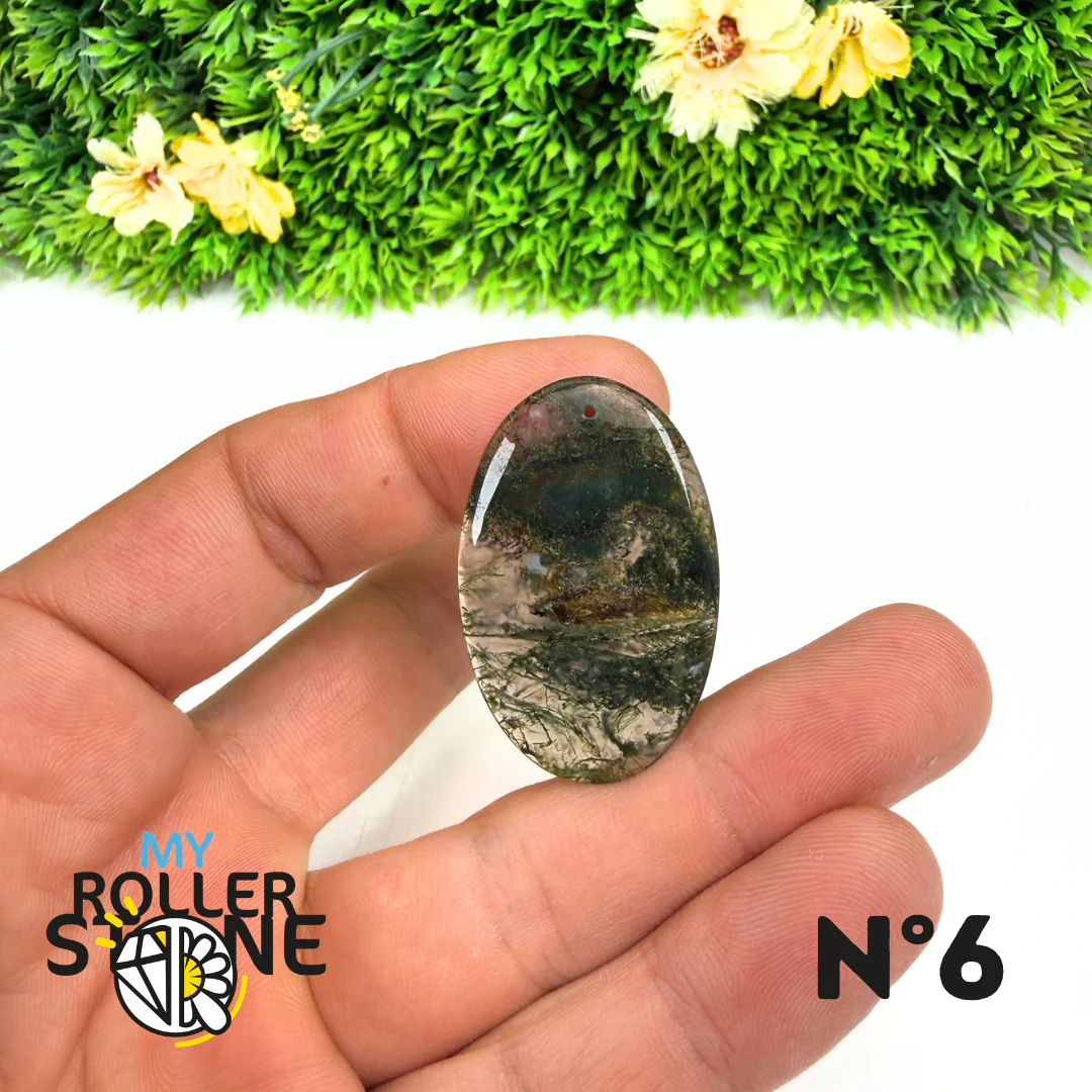 Pendentif Percé Agate Mousse Naturelle 5A - Image 8