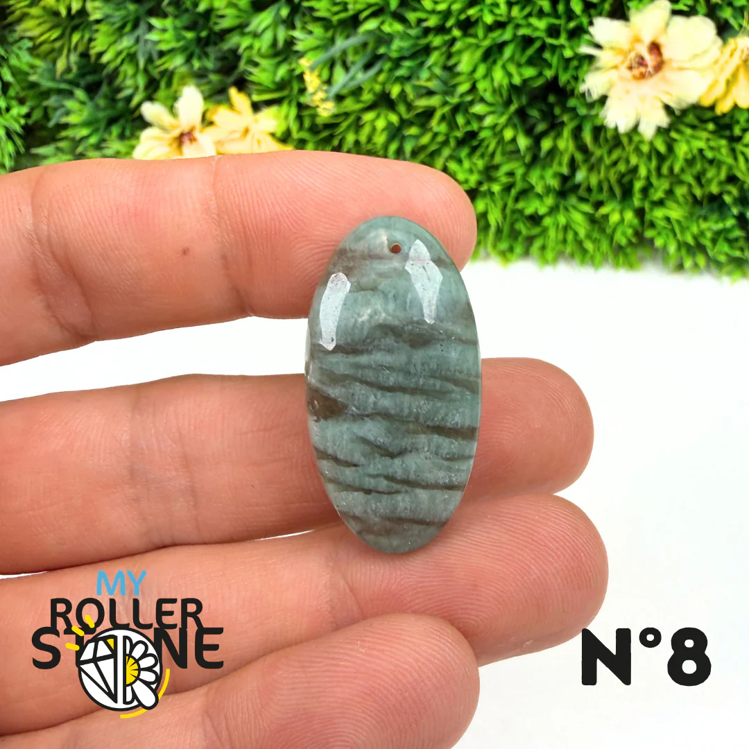Pendentif Percé Amazonite et Quartz Fumé (Rare) - Image 10