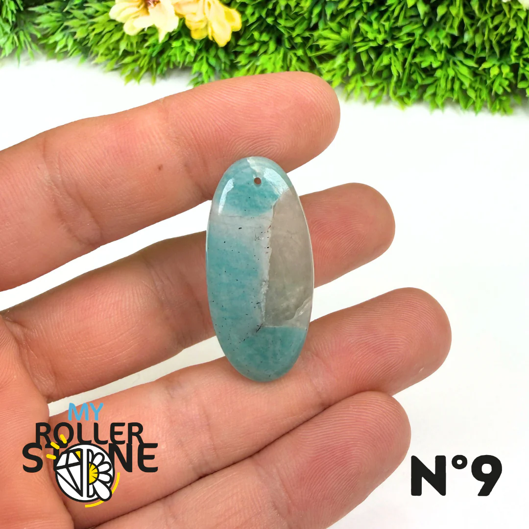 Pendentif Percé Amazonite et Quartz Fumé (Rare) - Image 11