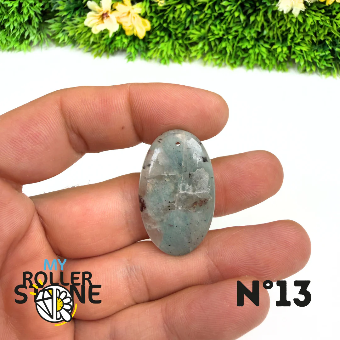 Pendentif Percé Amazonite et Quartz Fumé (Rare) - Image 15