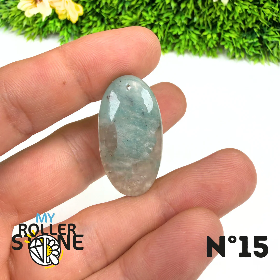 Pendentif Percé Amazonite et Quartz Fumé (Rare) - Image 17