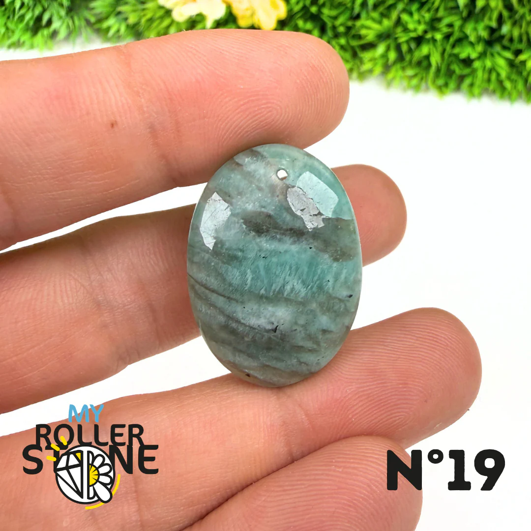 Pendentif Percé Amazonite et Quartz Fumé (Rare) - Image 21