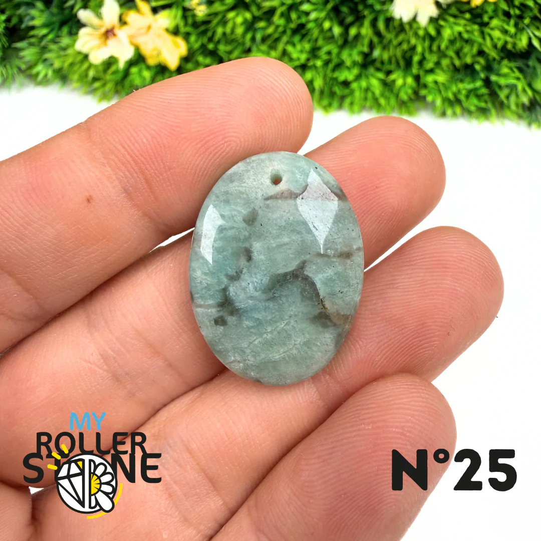 Pendentif Percé Amazonite et Quartz Fumé (Rare) - Image 27