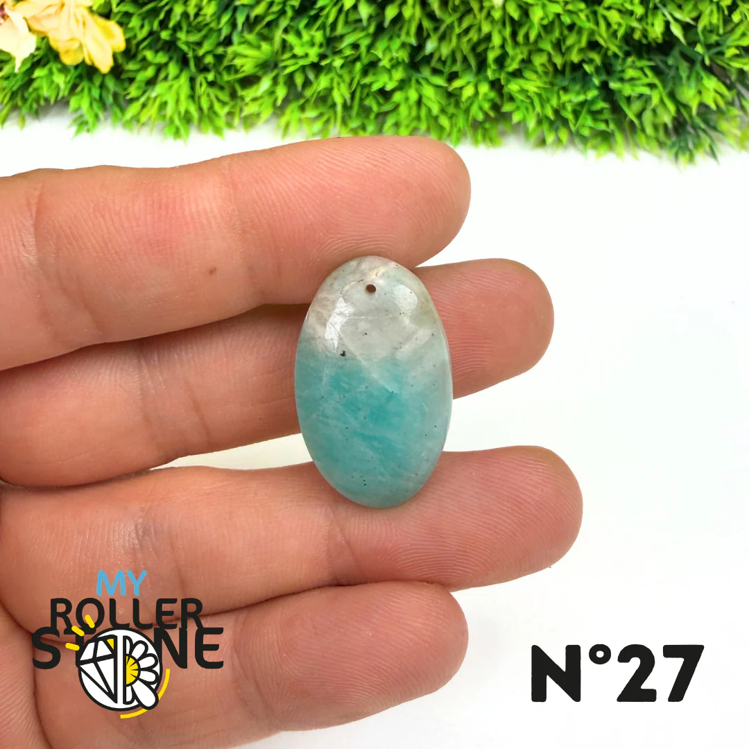 Pendentif Percé Amazonite et Quartz Fumé (Rare) - Image 29