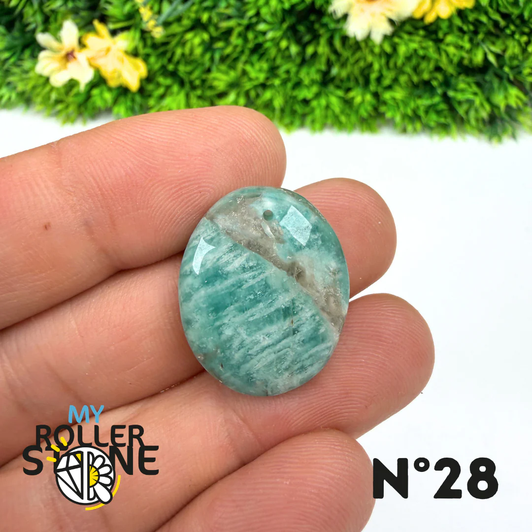 Pendentif Percé Amazonite et Quartz Fumé (Rare) - Image 30