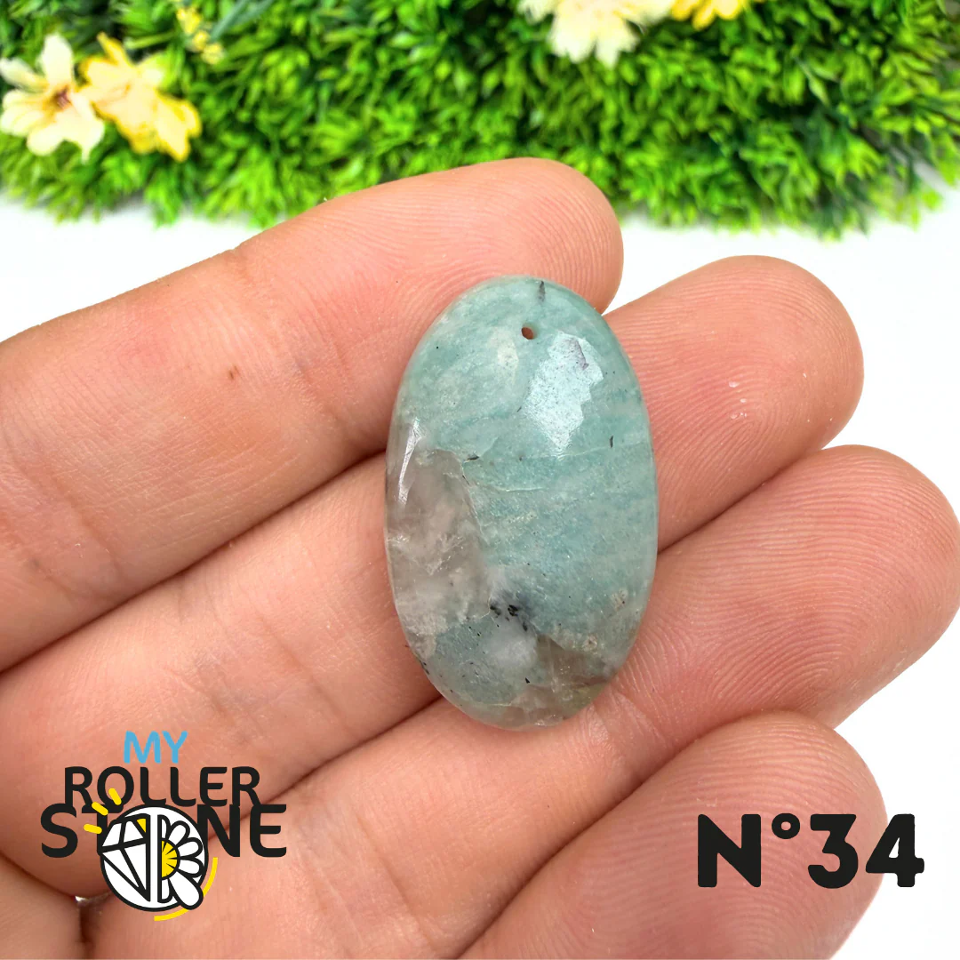 Pendentif Percé Amazonite et Quartz Fumé (Rare) - Image 36