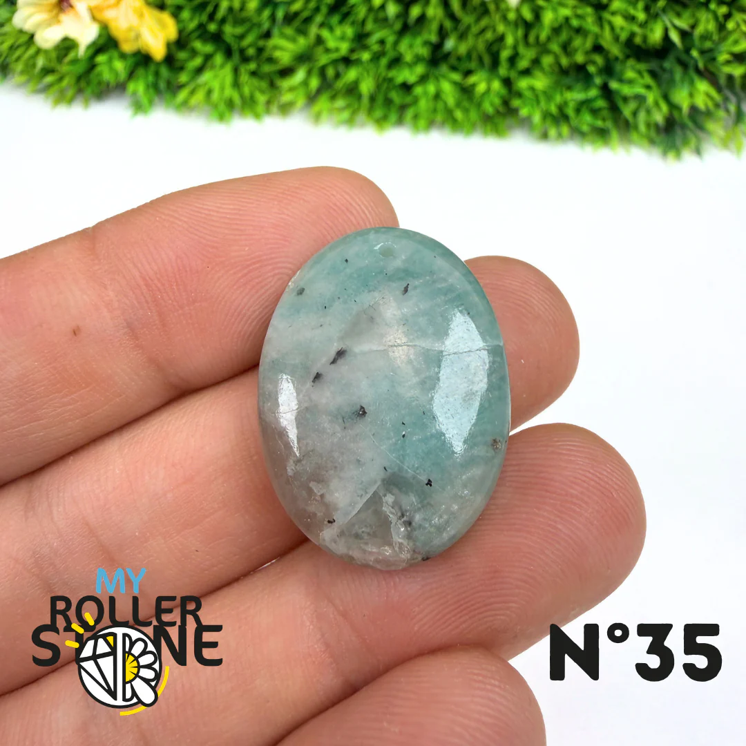 Pendentif Percé Amazonite et Quartz Fumé (Rare) - Image 37
