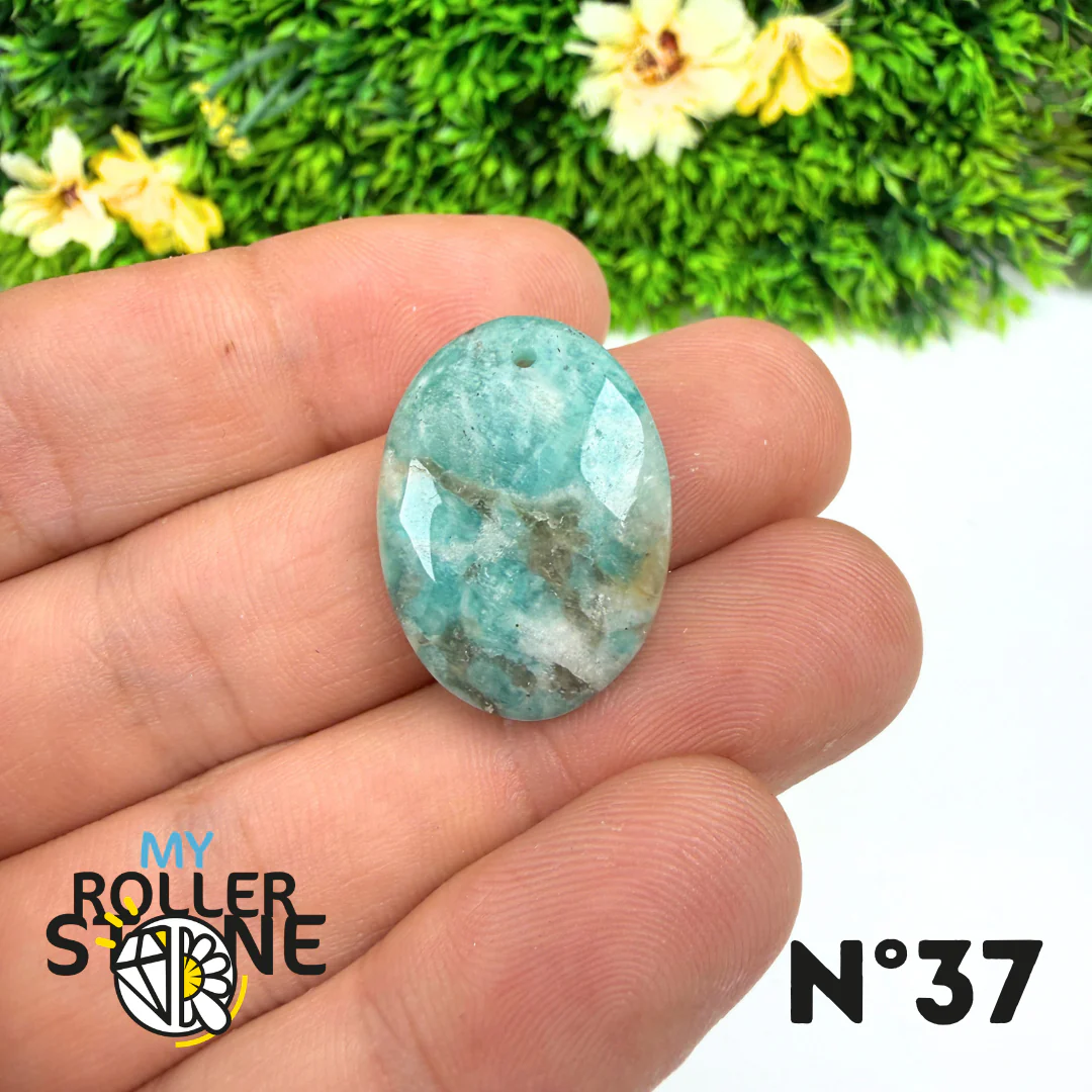 Pendentif Percé Amazonite et Quartz Fumé (Rare) - Image 39