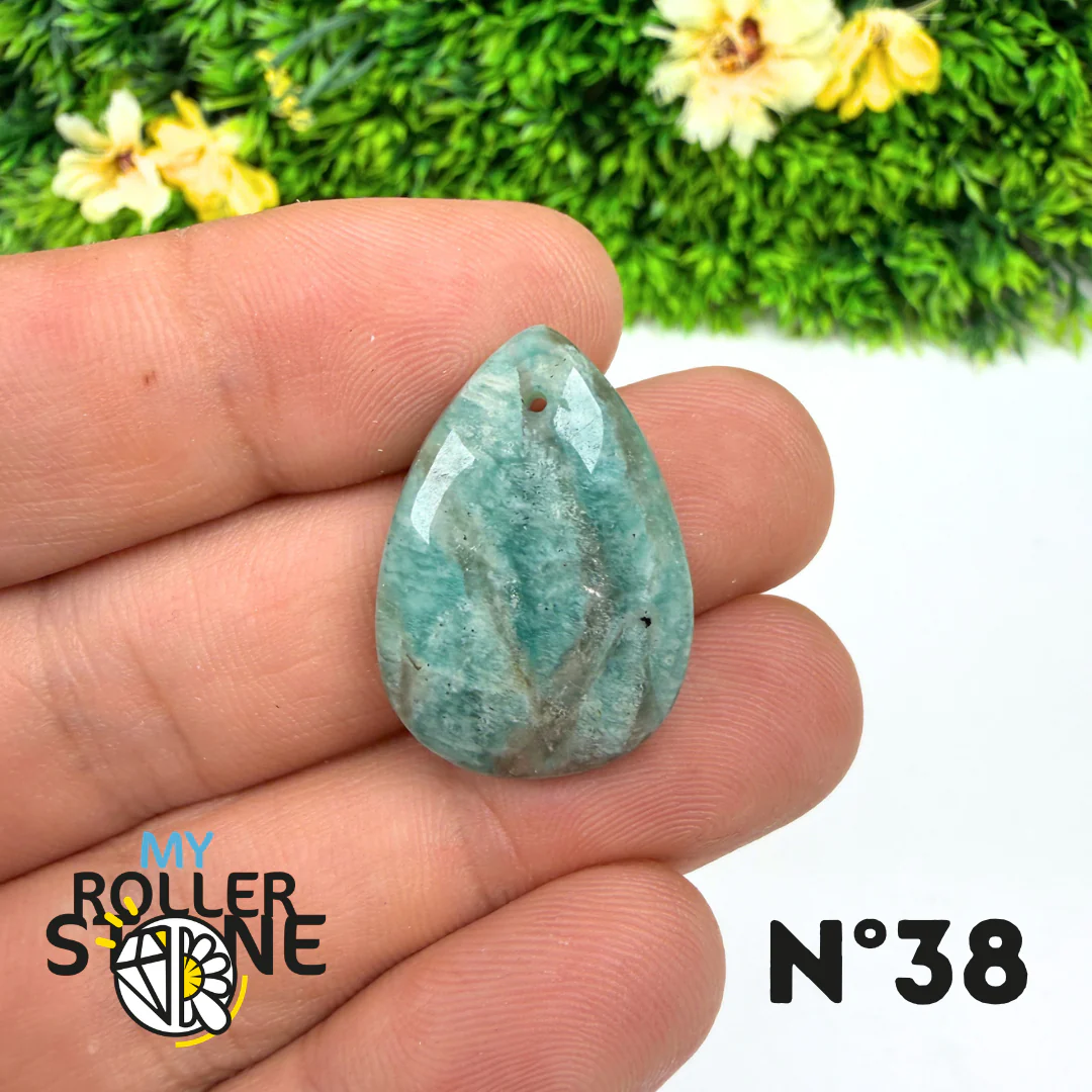 Pendentif Percé Amazonite et Quartz Fumé (Rare) - Image 40